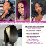 Straight Short Bob Wig Lace Frontal Human Hair Wigs Pre Plucked Brazilian Straight Bob Lace Frontal Wigs For Black Women QT Hair