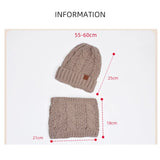 Women Fashion Winter Knitted Hat Scarf Set Fleece Lined Neck Warm Skullies Beanies Female Outdoor Thick Windproof Snow Ski Cap