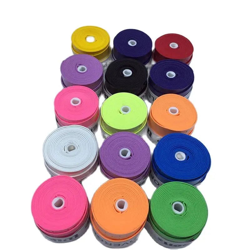 60Pcs Free Shipping Anti-slip Tennis overgrips PU Sticky Perforated Squash Rackets Overgrips Sweat Absorbed wraps