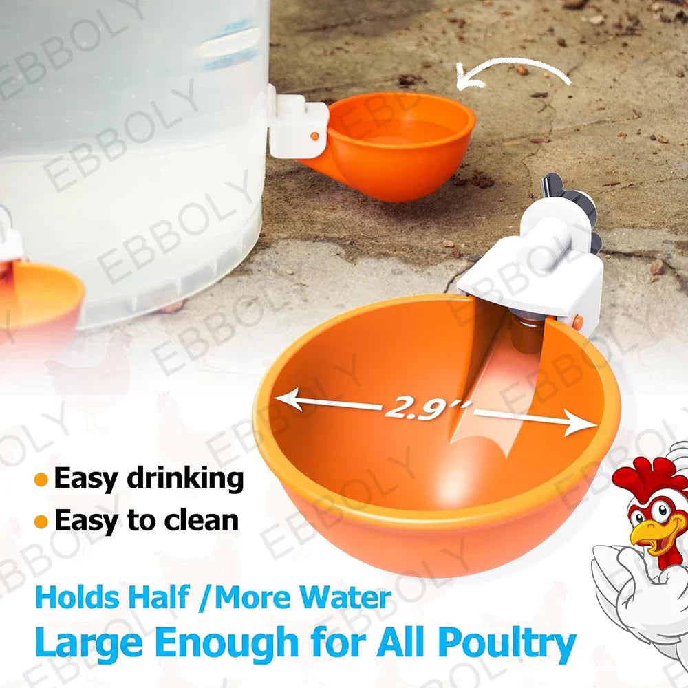 12/20/30PCS Automatic Chicken Water Feeder Drinking Cups Poultry Kit for Chicks Duck Goose Turkey Quail Feeding Watering Supplie