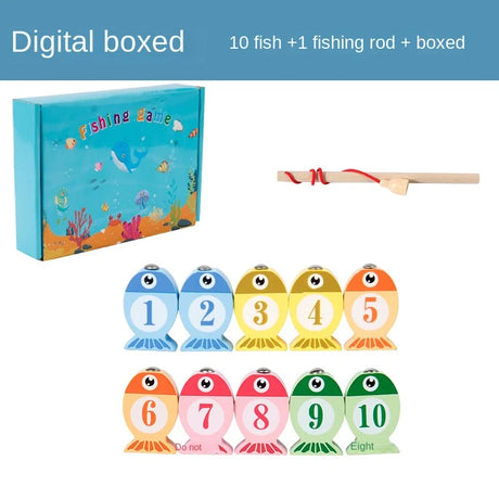 Wooden Alphanumeric Cognitive Early Education Magnetic Fishing Toys for Boys and Girls Children Parent-child Interactive Games