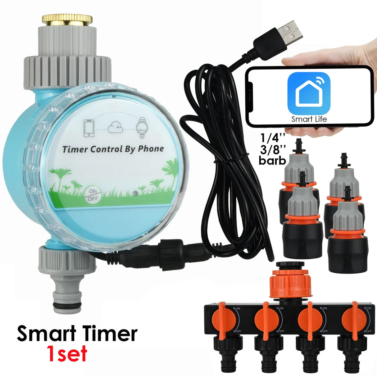 Garden WiFi Wireless Smart Water Timer Remote Controller Phone Home Greenhouse Outdoor Irrigation Automatic Kit Built-in Gateway