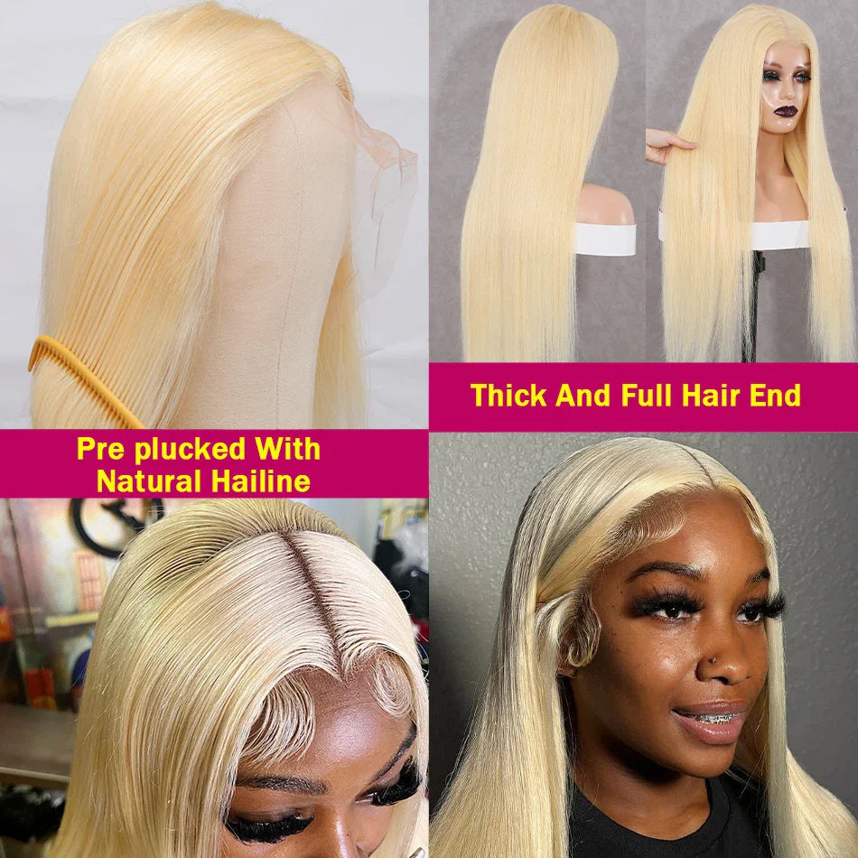 Luvin HD Transparent 613 Straight 13x6 Lace Front Human Hair Wig Color Preplucked 13x4 Honey Blonde Lace Frontal Wigs For Women