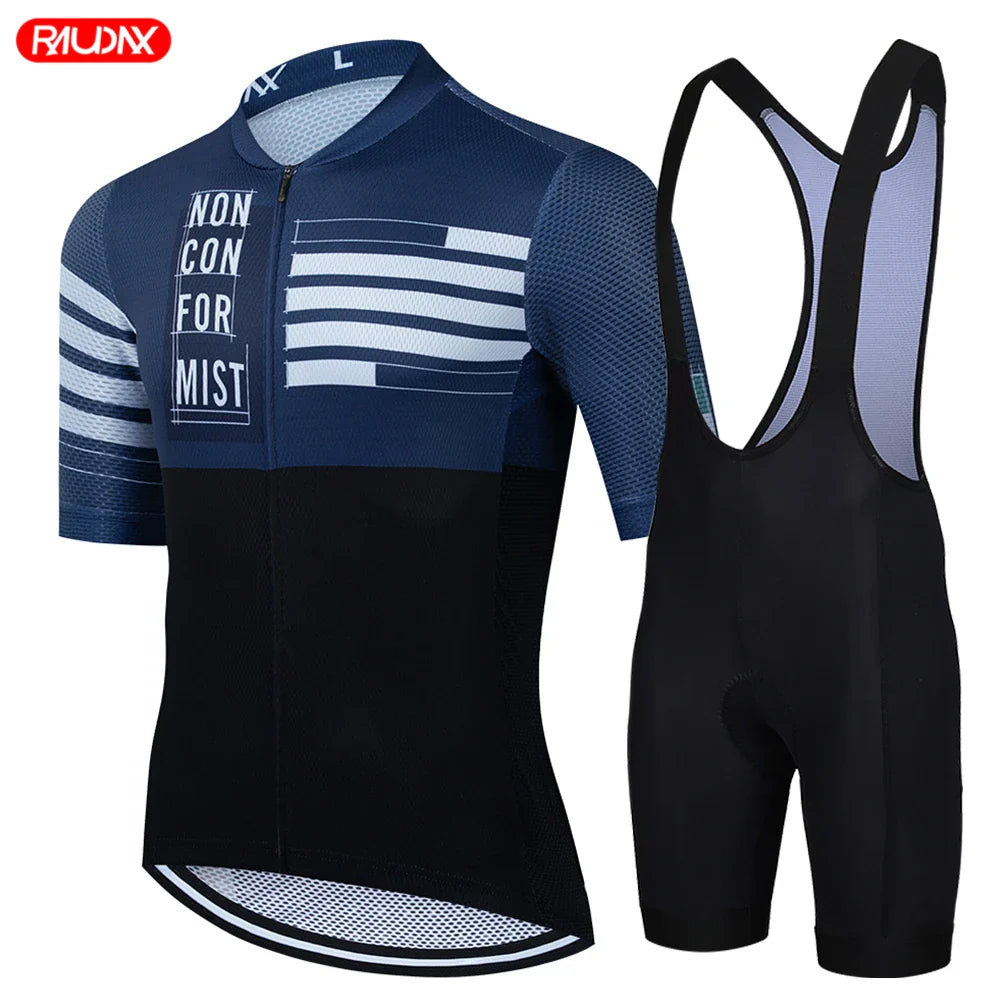 2024 Road Bike Jersey Set Men's Cycling Clothing Summer MTB Team Clothes Short Sleeve Uniform Triathlon Skinsuit Ropa De Hombre