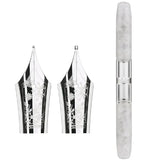 PENBBS 469 Transparent Resin Fountain Pen Double-Nib Ink Storage Iridium with Box for Business Writing Office School Supplies