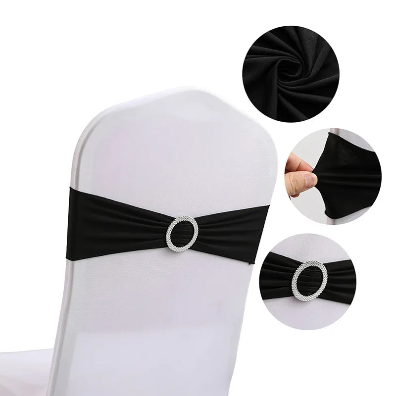 10pcs/set Ribbon Bowknot Hotel Multifunctions Solid Color Dining Chair Sashes Wedding Banquet Party Decorations Hote Home Decor