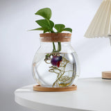 Glass Fish Bowl Lid Small Betta Tank Terrarium Mini Aquarium Coffee Table Terrariums Plants Desktop