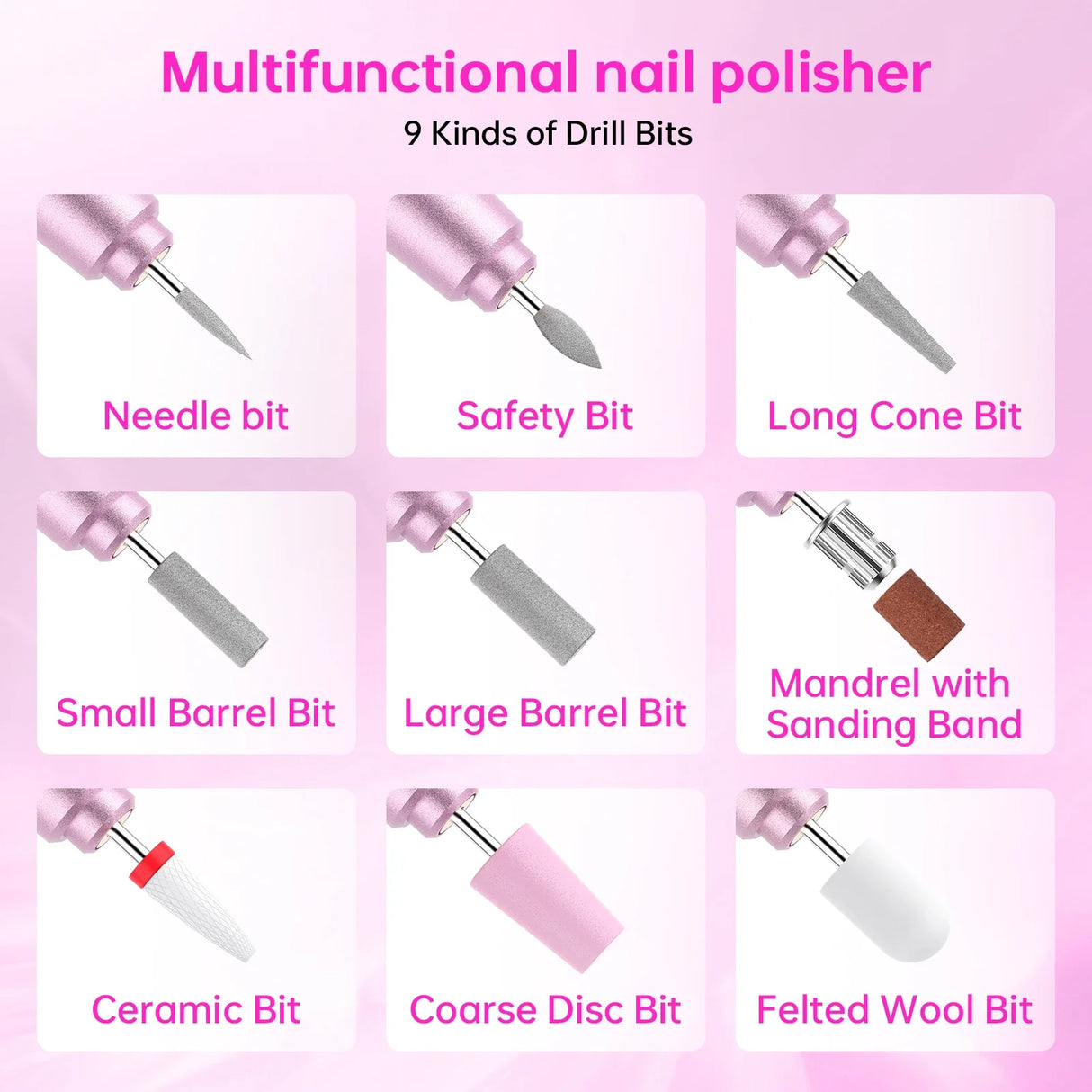 New Rechargeable Nail Drill Machine With Large HD LCD Display Electric Nail Drill Pen For Manicure Nail Salon Equipment