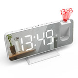 LED Digital Alarm Clock Table Watch Electronic Desktop Clocks USB Wake Up FM Radio Time Projector Snooze Function 2 Alarm