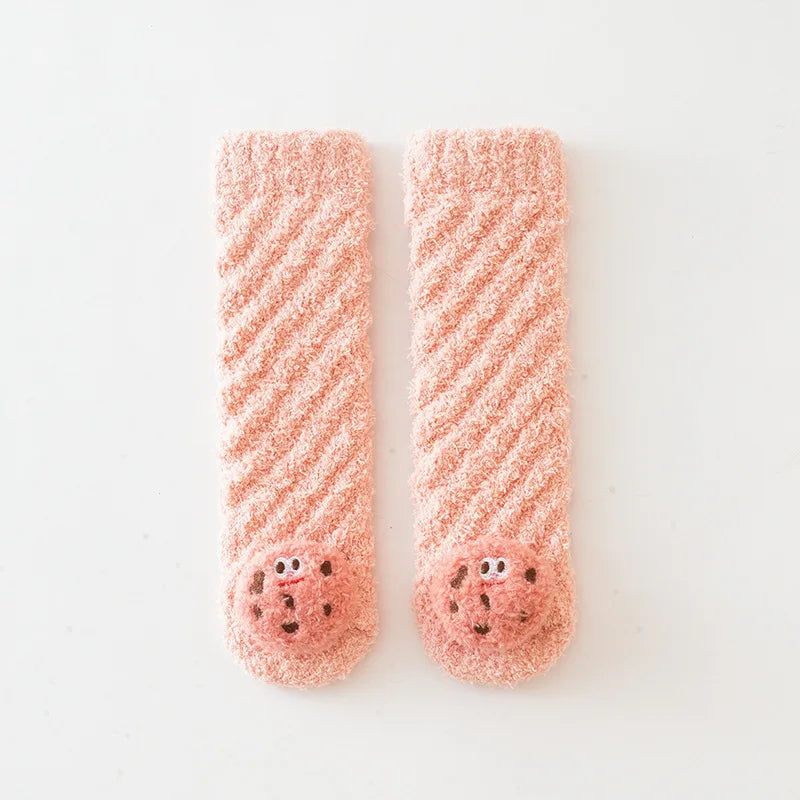 Newborn Baby Socks Cute Bear Socks Infant Kid Cotton Toddlers Leg Warmers Knee Soft Velvet Long Baby Socks for Girls Boy