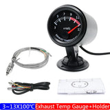 2" 52MM Exhaust Gas Temp Gauge Racing Meter White LED EGT Auto Car 3~13X100℃ EGT Temperature Meter+Sensor for Gasoline Car 12V