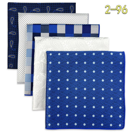 5 Pieces Colorful Assorted Mens Pocket Square Silk Classic Handkerchief Set Gift