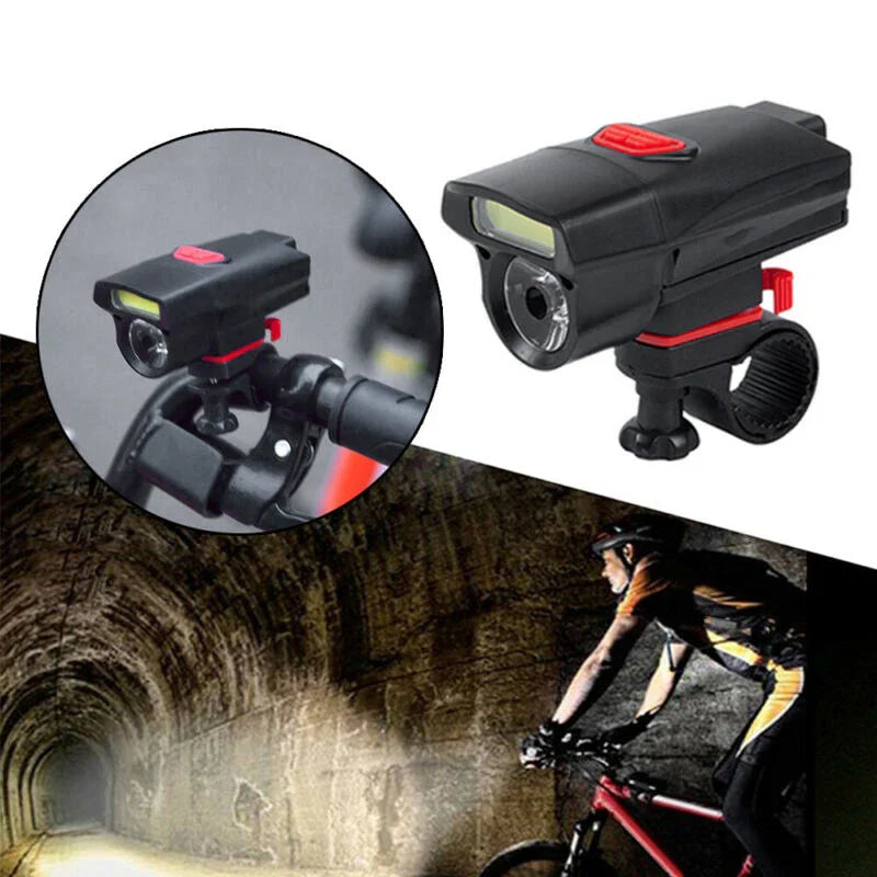 1 Set 17x12cm LED COB Cycling Bike Light With Clip Waterproof ABS Riding Bicycle Accessories Front Torch Double Lamp