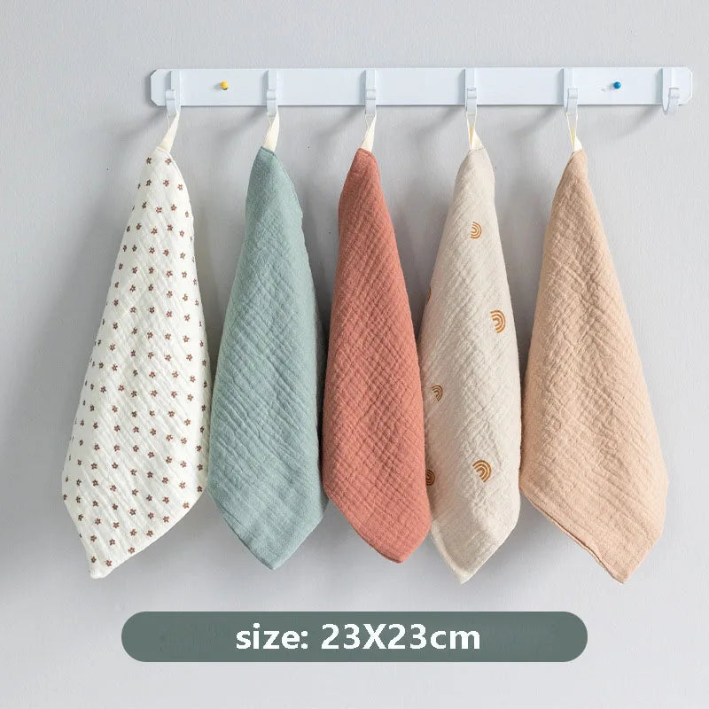 5PC Baby Towel New Born Items Stuff Muslin Squares Infant Newborn Hand Bath Shower Face Towels Soft Cotton Gauze Baby Washcloth