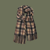 New 2023 Imitation Cashmere Women Scarf Winter Preppy Style Vintage Plaid Scarve Pashmina Mujer Foulard Blanket Wrap Shawl Pareo