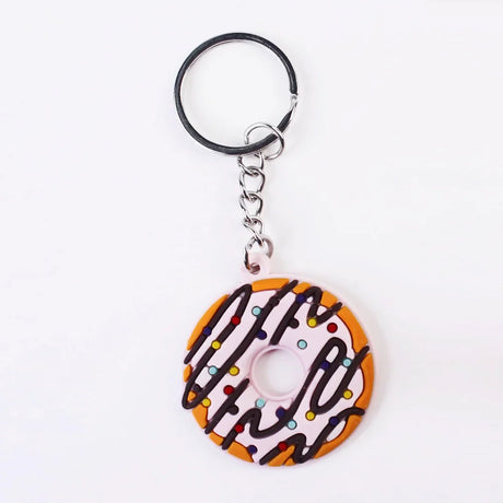 Creative Sweet Donut Keychain Party Favors Kids Food Pendant Keyrings Bagpack Ornaments Accessories Christmas New Year Gifts