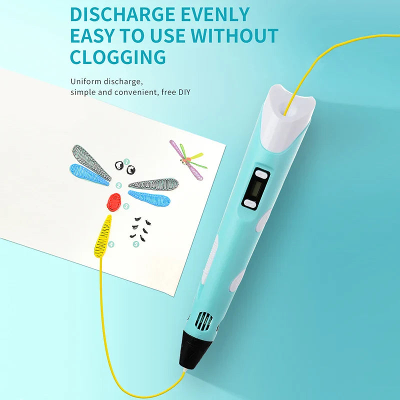 Creative 3D Drawing Pen for Kids - Fun Gift for Girls with LCD Screen & PLA Filament Compatibility