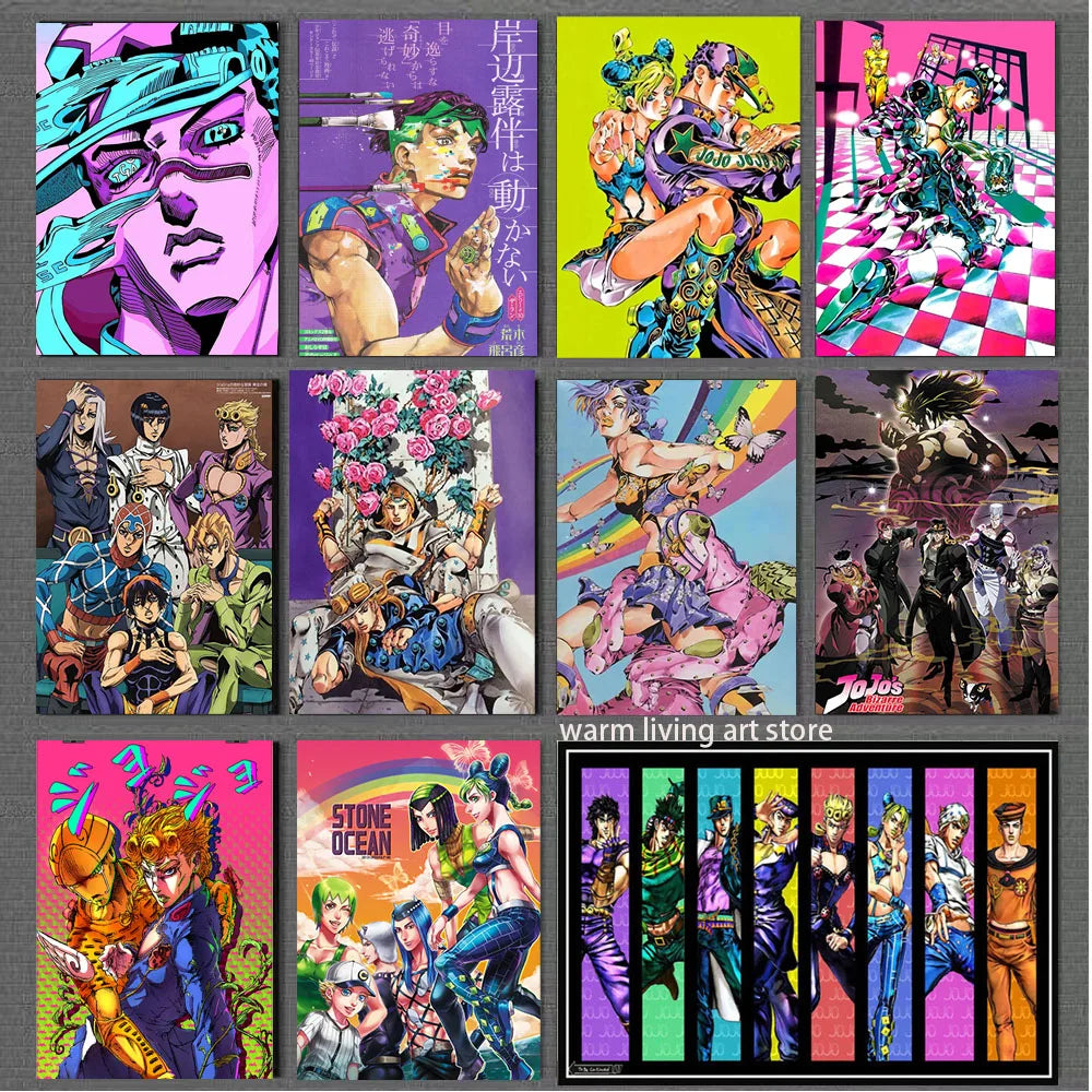 JoJo's Bizarre Adventure Poster Picture Japanese Anime Characters Canvas Painting Wall Art Living Room Boy Bedroom Decoration