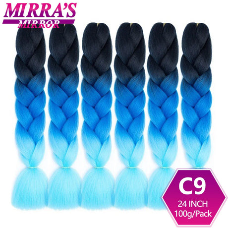 Synthetic Jumbo Braids Hair Omber Braiding Hair Extensions for Women Yaki Texture Black Blue Fake Hair Mirra’s Mirror