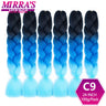 24inch Jumbo Braids Synthetic Hair For Box Braid Ombre Braiding Hair Extensions Three Tone Black Brown Blue Pink Mirra’s Mirror