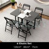 Table Folding Dining table Movable Table Set Dining Table Chair Set Chair Dining Room Furniture Small Apartment Living Room