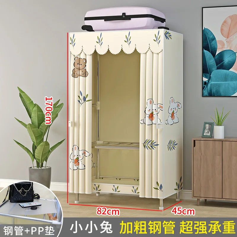 Dustproof Simple Wardrobe Home Bedroom Dormitory Clothing Quilt Bag Storage Cabinet Toys Sundries Organizer Rack