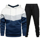 2023 New Fashion Mens Tracksuit Wear Stripe Hoodies+Sweatpants 2 Piece Set High Quality Autumn Winter Daily Casual Jogging Suit