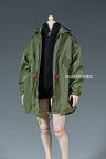 Multicolour 1/6 Fashion Soldier Mid Lengt Military Green Loose Zipper Loose Coat Adjustable Jacket For 12in Action Figures Body