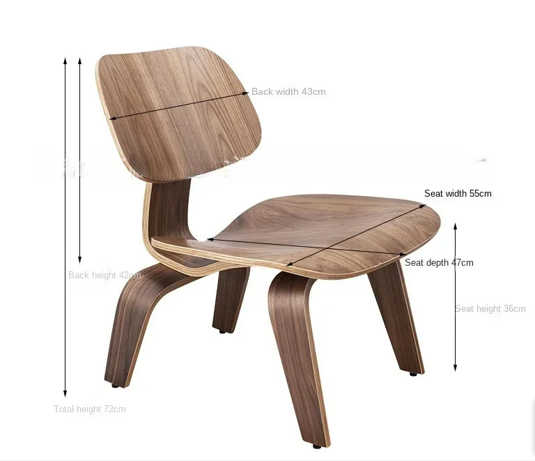 Molded Plywood Leisure Armchair Wood Legs Natural Living Room Century Wood Replica Accent Chair Furniture For Kitchen HY50CT