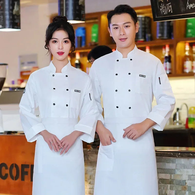 Breathable Mesh Chef Uniform Hotel Restaurant Canteen Kitchen Long-sleeved for Men and Women Ideal