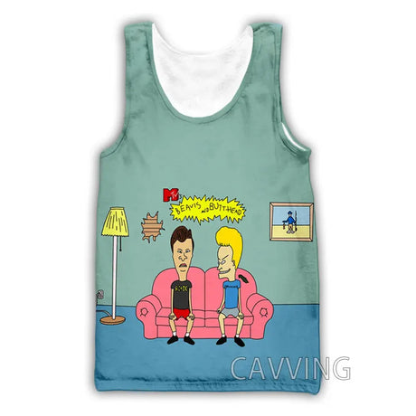 CAVVING 3D Printed  Beavis and Butthead  Tank Tops Harajuku Vest Summer Undershirt Shirts Streetwear for Men/women