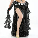 2022 New  Belly Dancing Skirt Woman Chiffon Split Sexy Gypsy Spanish Flamenco Oriental Ethnic Performance Costumes