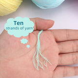 QJH 10PCS 100% Organic Cotton Yarn Pure/Mixed Color Yarn, Knitting Yarn - Crochet Yarn Soft 10 Strands Hank Yarn Machine Washabl