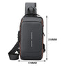 Anti-theft Tape Bag Portable Backpack with USB Charging Port Male PU Shoulder Outdoor Sports Crossbody Bag Men Fashion Chest Bag