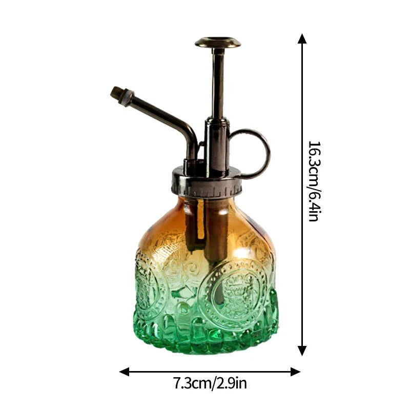 Vintage Glass Watering Can Retro Air Pressure Spray Bottle Garden Plant Watering Bottle Household Sprinklers Disinfection Tool