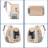 Cat Carrier Bag PU Portable Travel Outdoor Backpack for Cat Small Dogs Transparent Breathable Carrying Shoulder Bag Pet Supplies