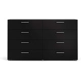 Tvilum 8 Drawer Double Dresser, 15.85" D x 55.12" W x 32.17" H, Black Matte