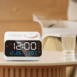 LED Digital Alarm Clock Watch Table Electronic Desktop Clocks USB Wake Up FM Radio Acoustic Control Sensing Modern Alarm Clock