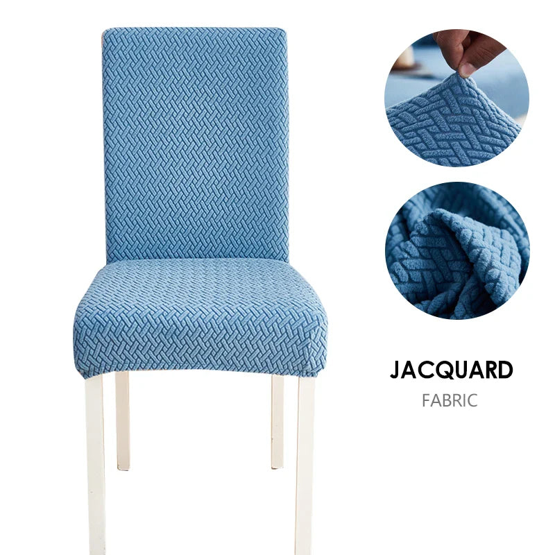 Jacquard Fabric Chair Cover Universal Size Chair Covers for Dining Room Wedding Office Banquet Seat Slipcovers Home Decor 1PC