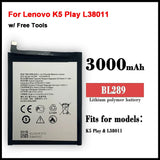 3030mAh BL289 Battery For Lenovo K5 Play L38011 Mobile Phone Replacement Batteries Bateria + Tools