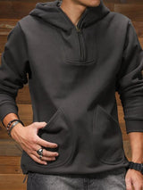 Sweatshirt for Men Color Matching Male Clothes Fleeced Full Zip Up Hooded Hoodies Loose One Piece Streetwear Warm Novelty and S