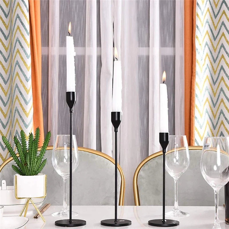 1 Set European Metal Candle Holder Exquisite Candlestick Candelabra Vintage Golden Wedding Decoration Home Living Room Decor