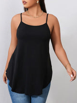 Black Plus Size Camis for Woman Camisole Large Big Size Tank Top Female Sleeeless Blouses V Neck Solid Casual Tee Clothing