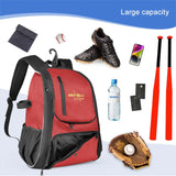 Baseball Training Backpack with Shoes Compartment Sports Equipments Backpack Waterproof Outdoor Match Storage Accessory Bag