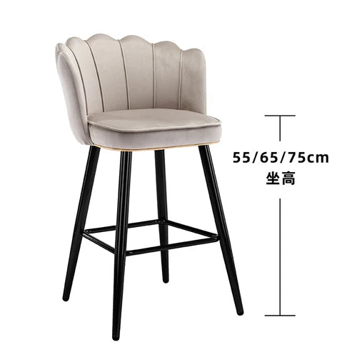 Leather High Bar Chair Modern Nordic Luxury Blue Minimalist Dining Chairs Metal Design Banqueta Giratria Furniture Bar Chair