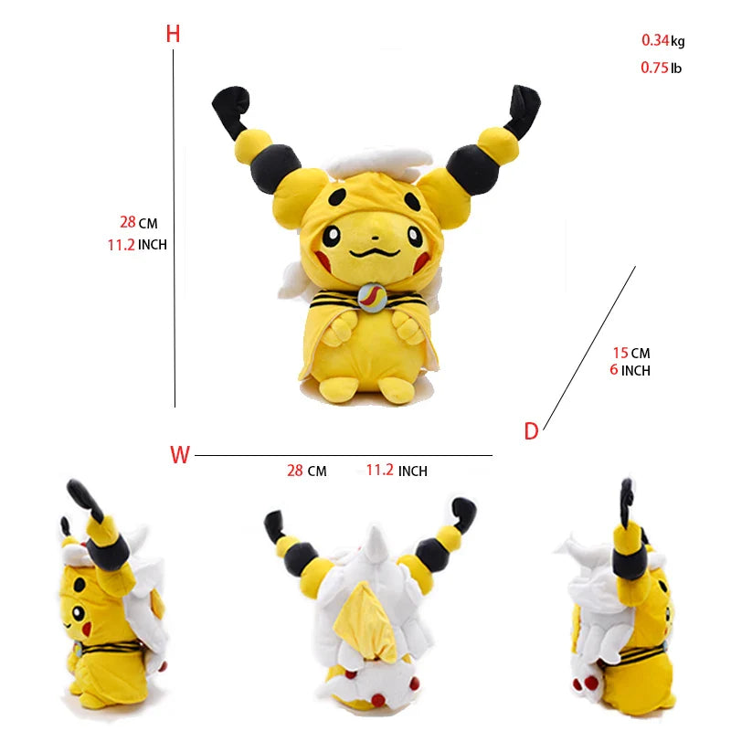 Pokemon Pikachu Cosplay Toys Charizard Snorlax Garchomp Tyranitar Hydreigon Anime Stuffed Plush Cartoon Peluche Dolls