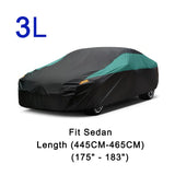 Universal Full Car Covers Outdoor Waterproof Sun Rain Snow UV Protection Black Green Splicing Color Cover Fit SUV/Sedan/Hatchbac