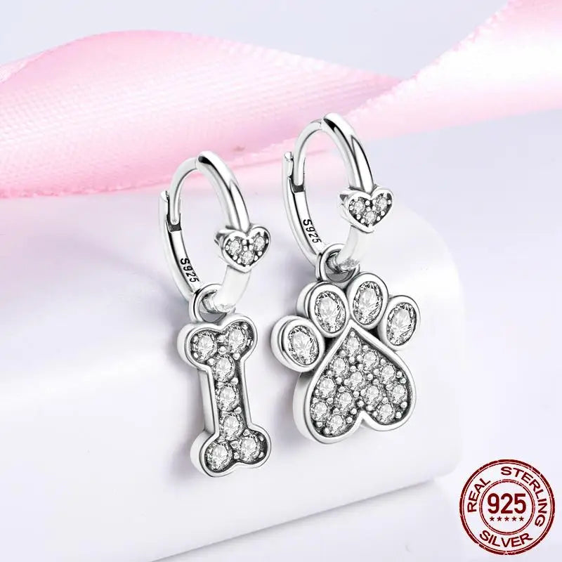 Earrings 925 Silver Asymmetrical Heart Hoop Earrings for Women Fashion Trendy Sterling Silver 925 Earring Original Jewelry Gift