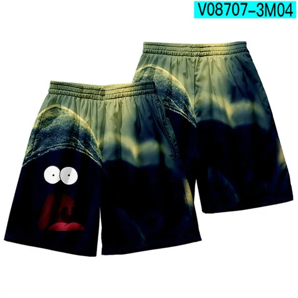 Anime Patrick Star shorts Boys Sports Shorts Fitness Basketball Beach Pants Squidward Tentacles Travel College Casual Gym shorts