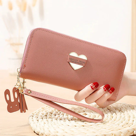 Long Wallets for Women Men‘s PU Leather Coin Pursess Clutch Pouch Korean Multi Card Holder Handbag Zipper Wristlet Phone Wallet